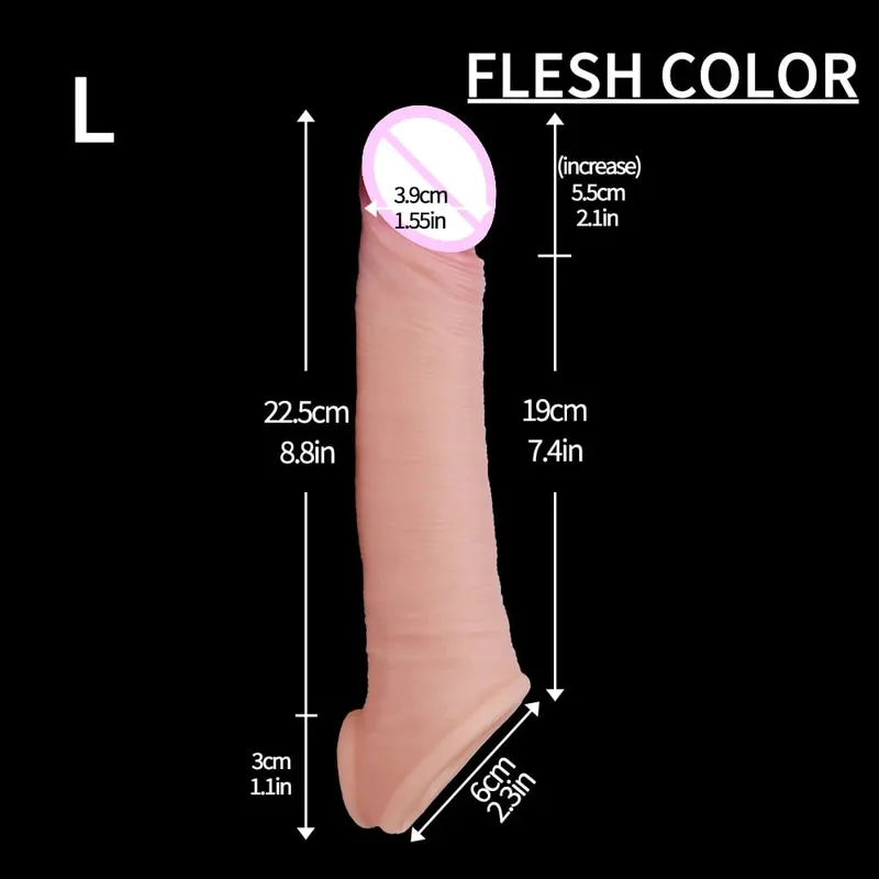 Sleeve for Erection Penis Training Sexy Adult Man Silicone Penis Sleeve Cock Ring Extender Male Sex Toy Dildo Cock — image 10