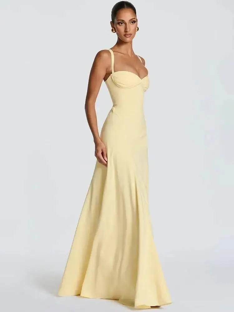 Mozision Off-shoulder Backless Sexy Maxi Dress Women Elegant Spaghetti Strap Sleeveless Bodycon Club Party Evening Dress Fashion — image 2