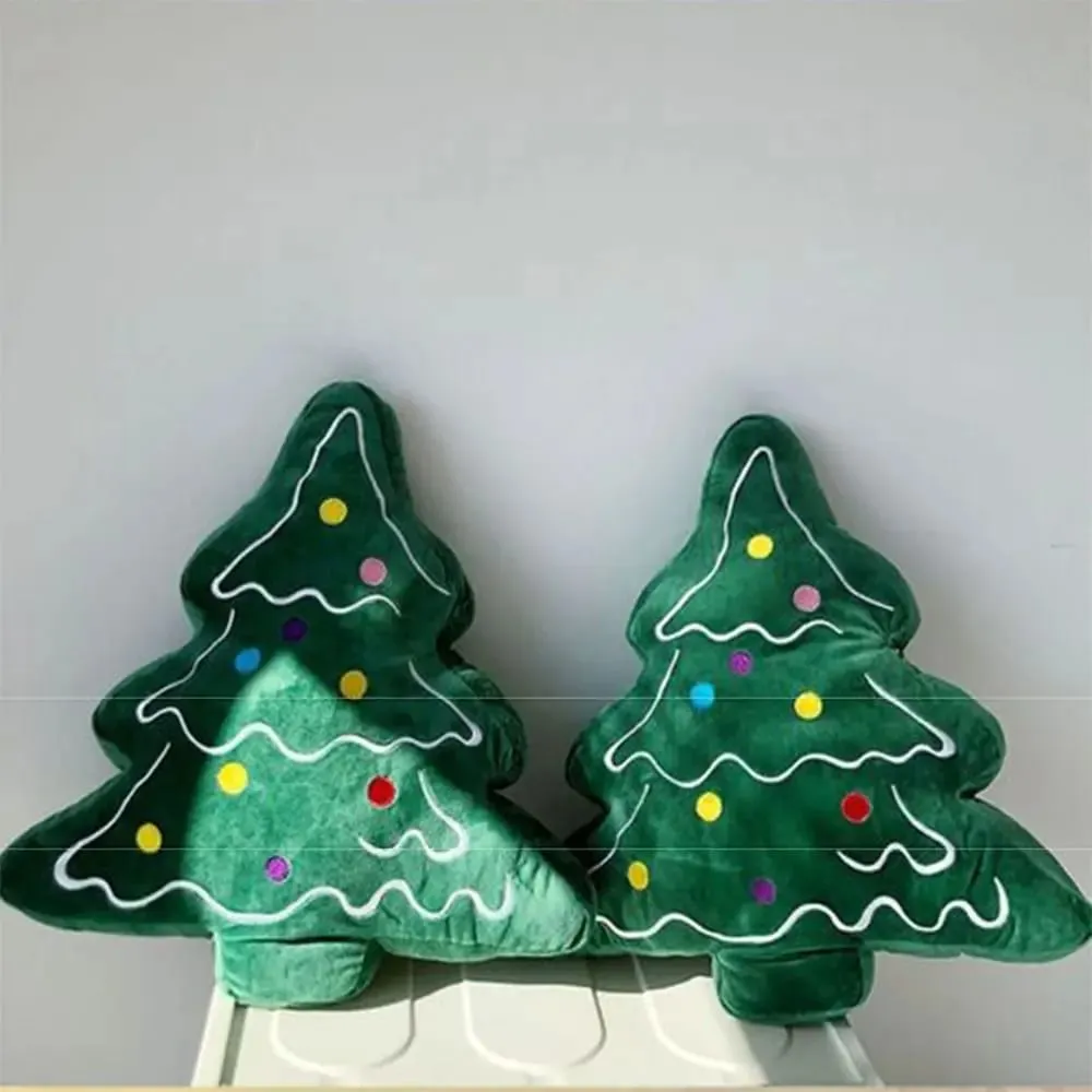 Malambot na Christmas Tree Sofa Cushion Kumportable sa Balat na Palamuti sa Araw ng Pasko Dekorasyon na Pillow Mga Ornament na Hugis 3D — image 4