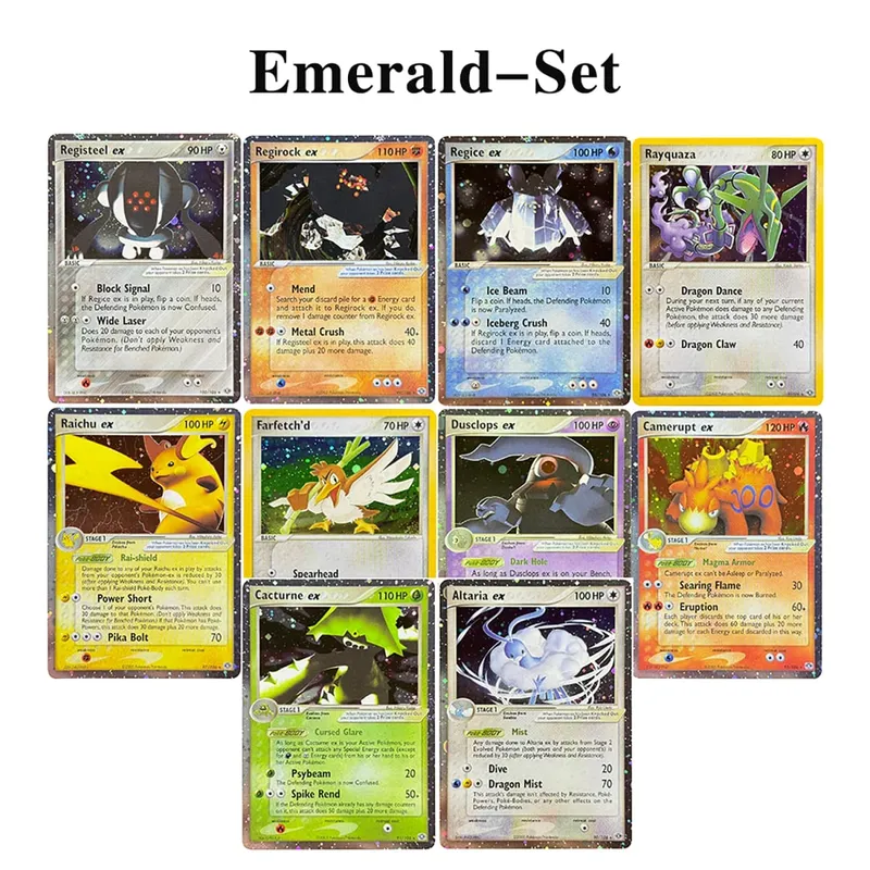 Proxy Cards Holographic Emerald Cacturne Rayquaza Hidden Legends Kyogre Crystal Guardians Alakazam Star Flareon Metagross — image 9