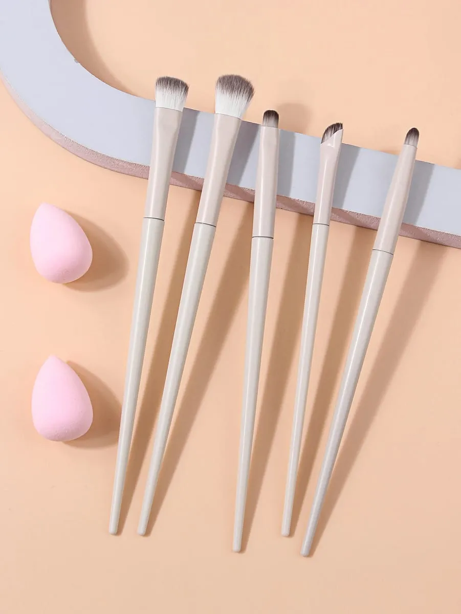 6Pcs Makeup Brushes Set 2Pcs Makeup Sponge Soft Cosmetic Brush for Blush Eyeshadow Concealer Contour Face Make Up Beauty Tool — image 2