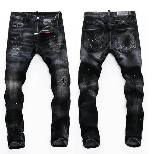 High Quality Street Fashion Men Jeans Retro Blue Elastic Slim Fit Ripped Jeans Men Embroidery Designer Denim Brand Pants Hombre — image 13