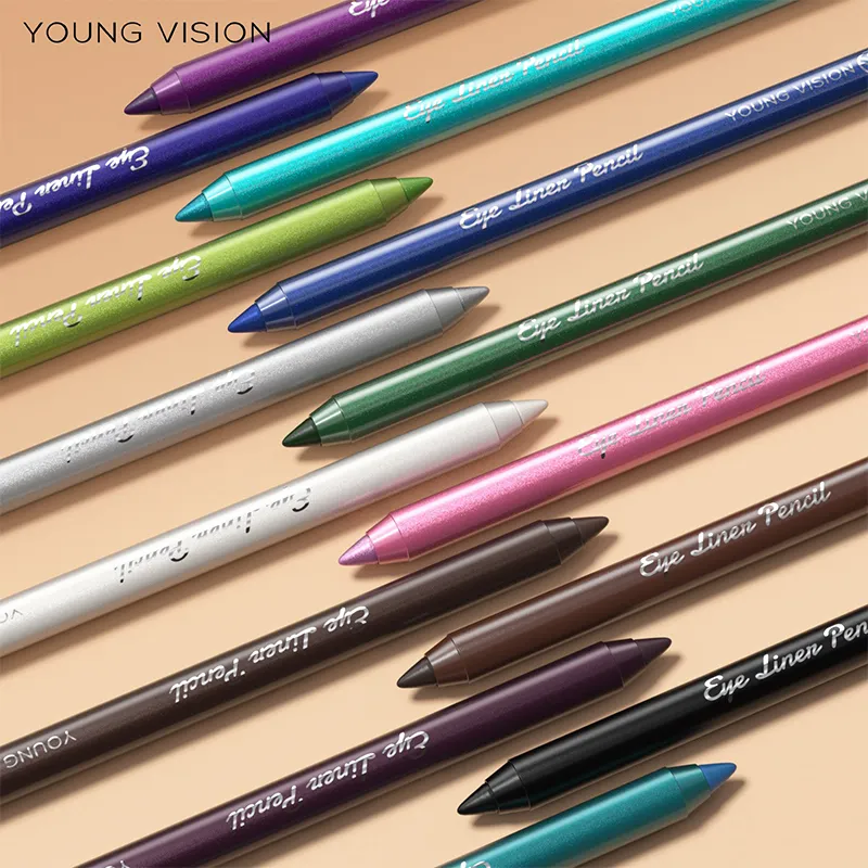 3pcs Pearlescent Eyeliner Pencil Blue Green Purple Multifunctional Eyeshadow Pencil Waterproof High Pigment Eye Liner Makeup — image 5