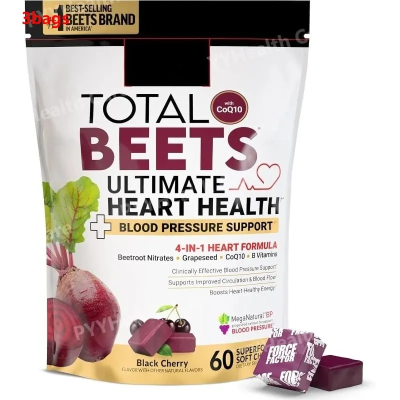 Beetroot Gummies with CoQ10 B Vitamins Grape Seed Extract Plant-Based Soft Chews Daily Energy Supplement — image 8