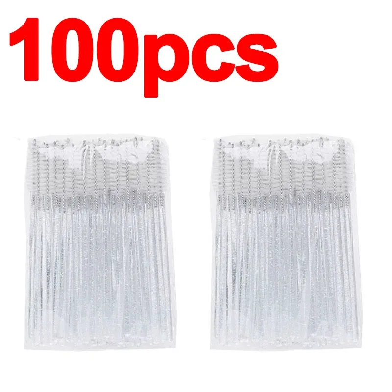 New 50/100pcs Microbrush for Eyelashes Brush Crystal Spoolie Brushes Eyebrow Comb Makeup Beauty Tool for Eyelashes HZS24 — image 14
