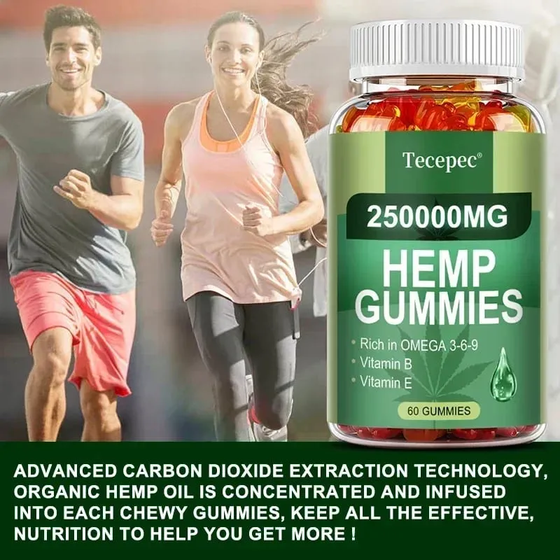 ประกอบด้วยโอเมก้า 3-6-9 วิตามิน B E Gummies - บรรเทาความเครียด การนอนหลับ อารมณ์ ผิว เล็บ โฟกัสร่วมสนับสนุนอาหารเสริมที่ไม่ใช่จีเอ็มโอ — image 4