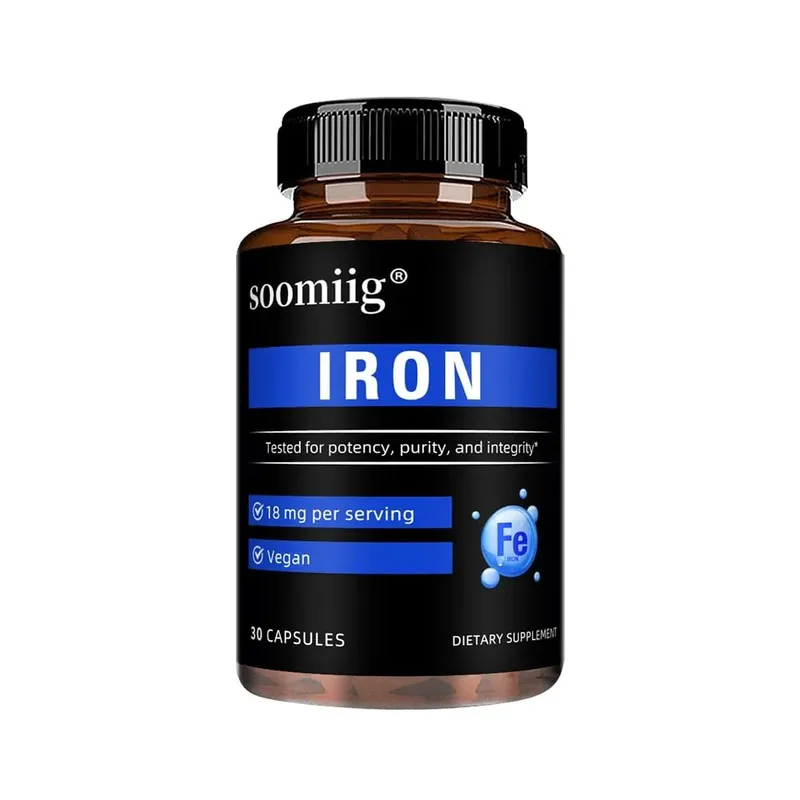 Iron Capsules High Absorption Daily Iron Supplement Support Energy Focus & Body Wellness Immune & Red Blood Cell Health
