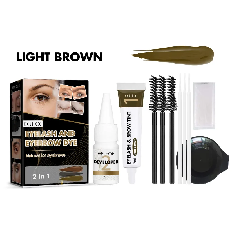 Eelhoe 2-In-1 Eyebrow Eyelash Dyeing Set Lastin Nourishing Eye Care Makeup Lasting Lifting Waterproof Eyelash Thicker Dye Kits