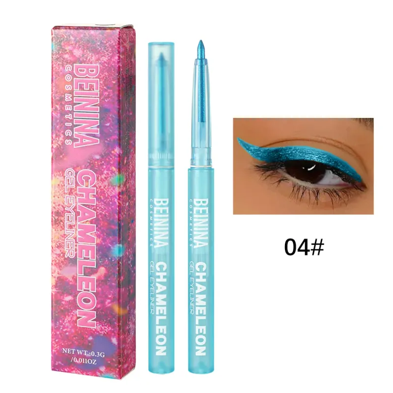 Shiny Chameleon Metallic Blue Eyeliner Gel Pen Eyeshadow Multicolor Eye Liner Pearlescent Polarized Glitter Eye Pigment Cosmetic