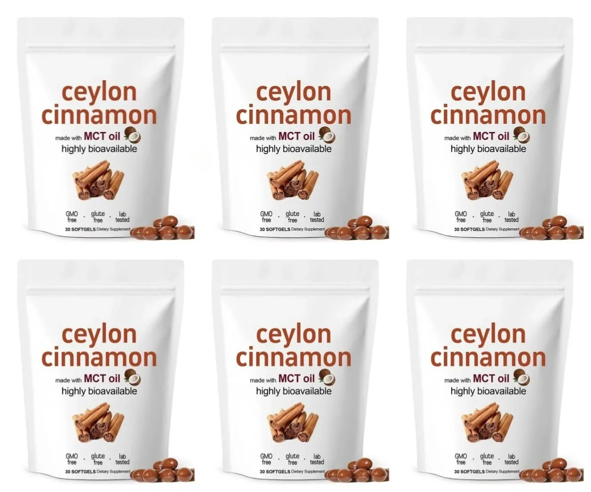 Ceylon Cinnamon 600mg 12-1 Extract Softgels 7200mg Equivalent MCT Oil Highly Bioavailable Daily Dietary Supplement 30 Softgels — image 12
