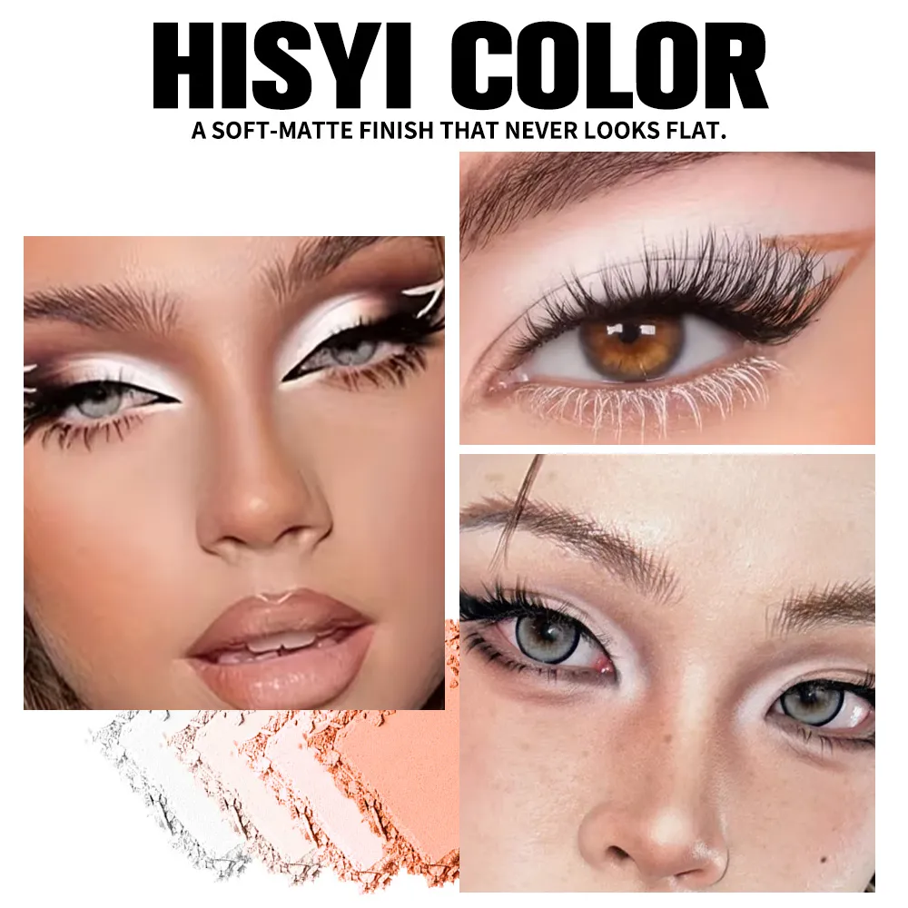 White Matte Eyeshadow Palette Cut Crease Base Highlighter Waterproof Long Lasting Brightening Eye Makeup Shell — image 4