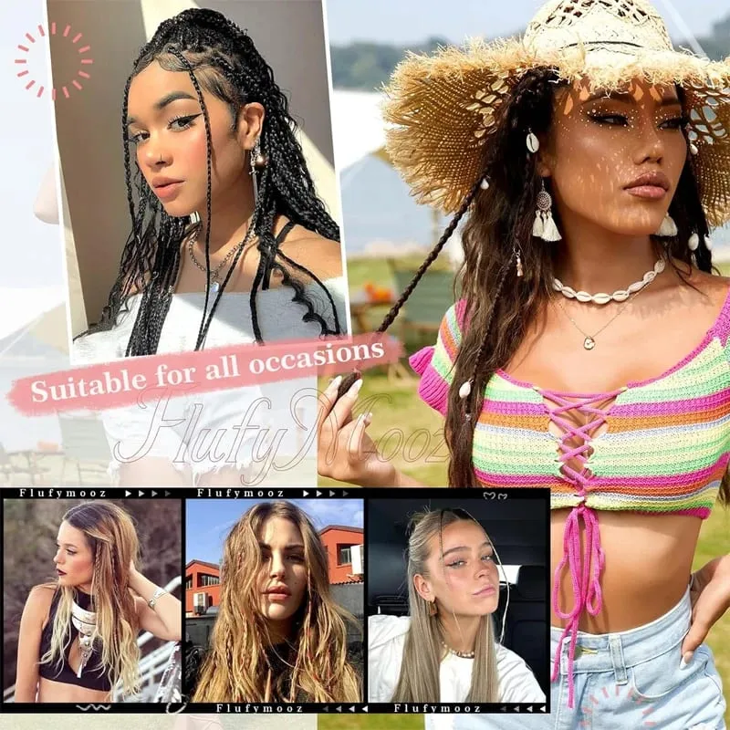 2Pcs Clip‑in Y2K Boxer Braid Ponytail One Clip Three Braids Long Synthetic Fake Hair Extensions For Women — image 7