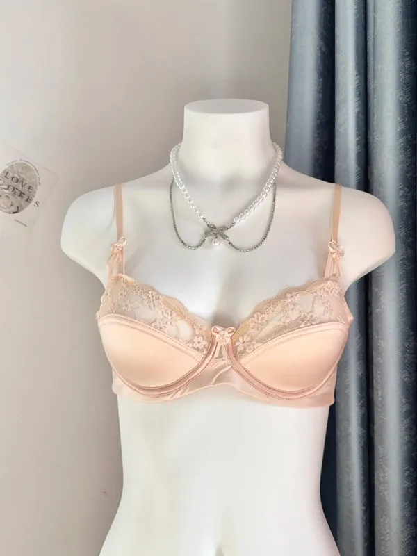 Popular Red Lace Minimizer Bra Set Ladies Half Cup Ultra Thin Big Bust Soft Support Bridal Party Honeymoon Night Out 32-38 Suit — image 12