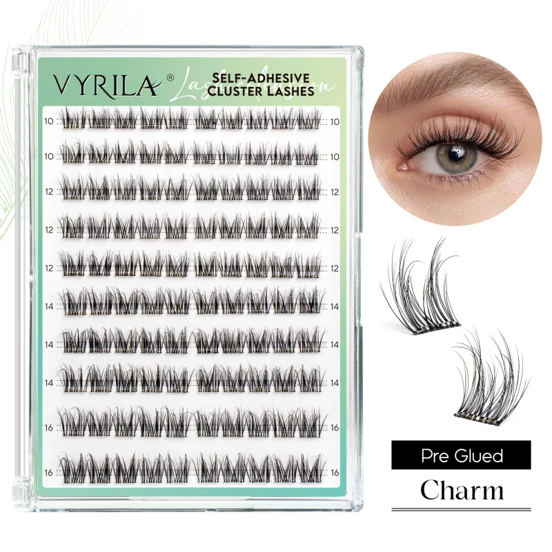 Self Adhesive Eyelashes ไม่ต้องใช้กาวขนตา 10-16 มม.Pre Glued Cluster Lashes D Curl นุ่มธรรมชาติกดบนขนตา