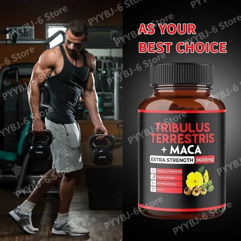Tribulus Terrestris + Maca Root Extract Supplement understøtter energivitalitet Naturlig urtesundhed Ikke-GMO 90 veganske kapsler — image 3