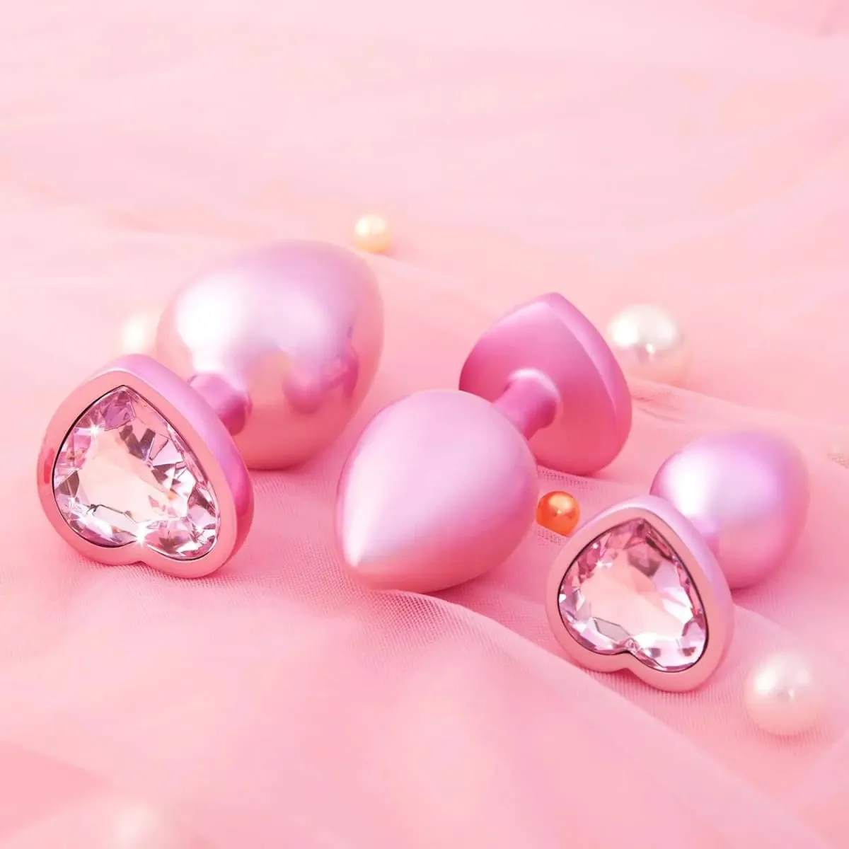 Crystal Diamond Heart Base Metal Butt Plug 3 Sizes Anal Plug Anal Trainer for Beginners Unisex Prostate Massage Adult Sex Toys — image 5