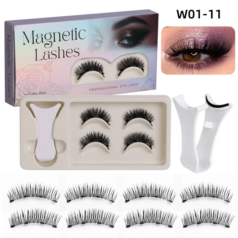 2Pairs Magnetic Eyelashes 3D Natural False Eyelash Reusable Easy Wear Eye Makeup Set Gluee-free Lashes — image 10