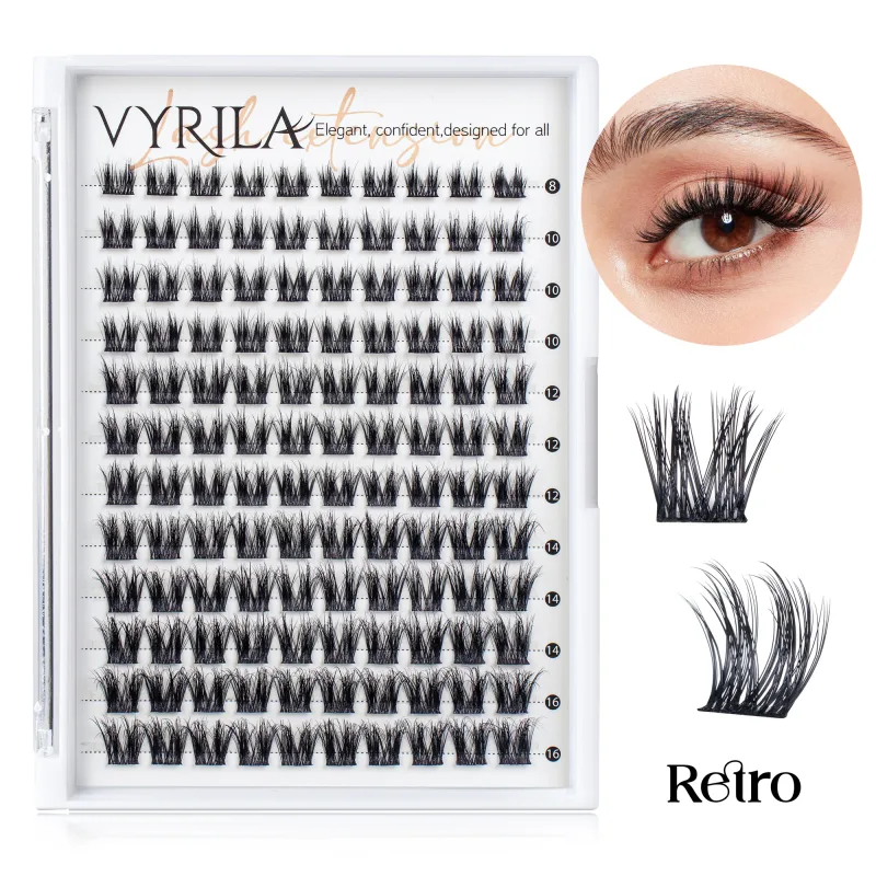 Individual Lashes Cluster C Curl Mix Lash Clusters 3D Wispy DIY Extension Eyelash 0,1mm Super Thin Band Resuable Natural Lashes — image 20