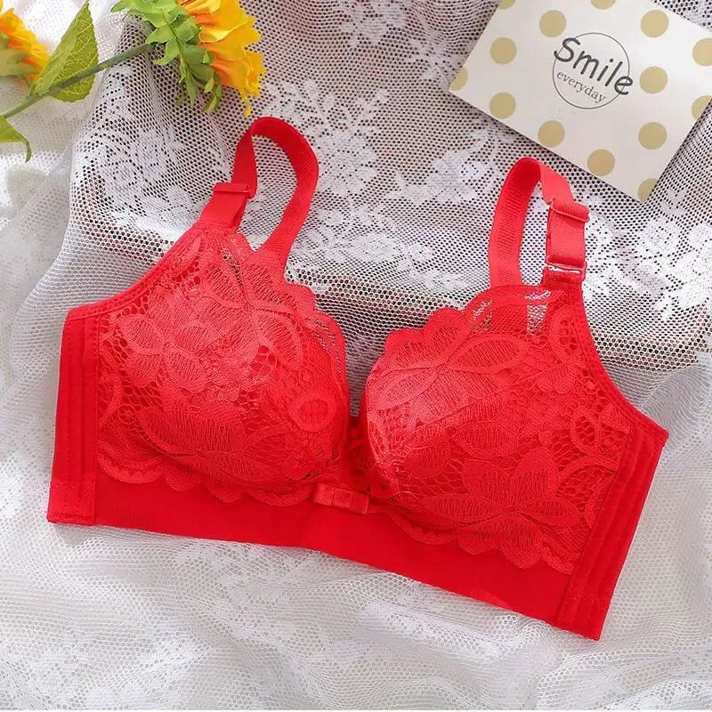 Ultra-Thick Push Up Bra 12cm Thick Cup Lace Gathered Wireless Bra Side Support Full Coverage Lingerie for A/B Cups — image 8