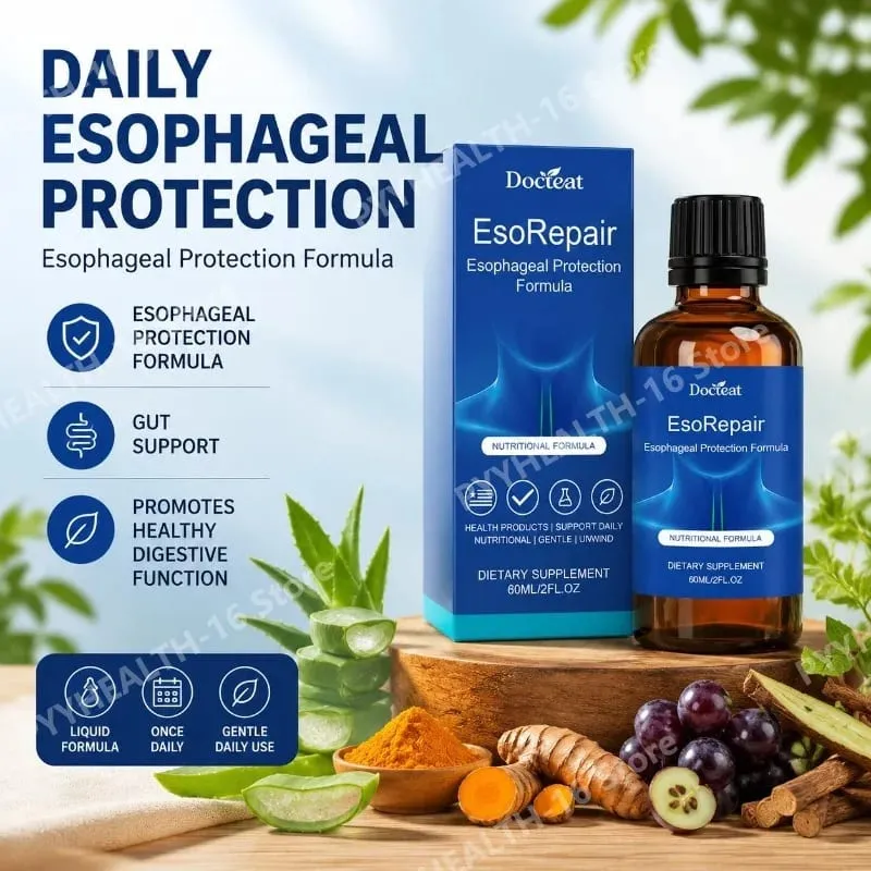 Docteat Esophageal Protection Liquid with Vitamin C Vitamin E Vitamin B6 Aloe Vera Extract Licorice Root Extract Formula 60 ML — image 1