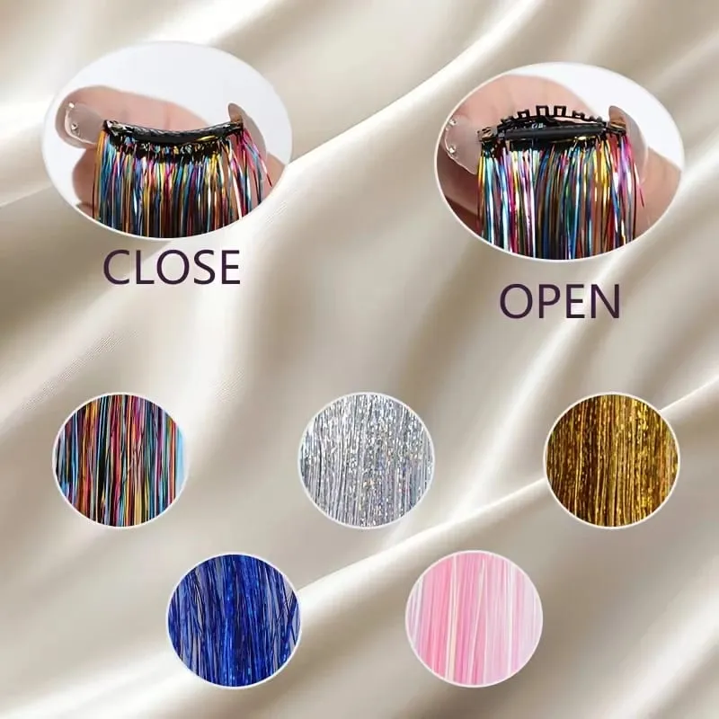 24Inch Synthetic 3pcs/set Long Straight Clip in Hair Extensions Highlights Colored Party Multi-Colors Hairpieces for Women Daily — image 5