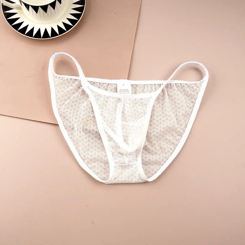 Mesh Nylon Pink Underwear for Men Solid Color Breathable Summer Cool Male Bulge Pouch Briefs Ultra Thin Sexy Plus Size Panties — image 18