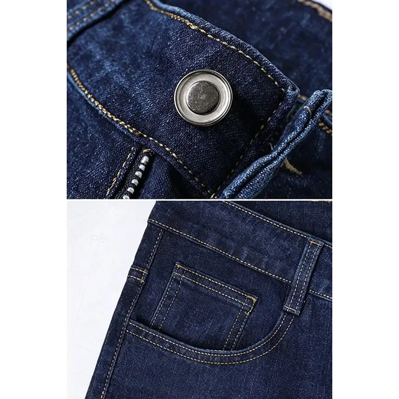 2026 New Comfortable Fabric Jeans Men Business Slim Fit Denim Pants Male Stylish Solid Color Straight Leg Casual Trousers — image 6