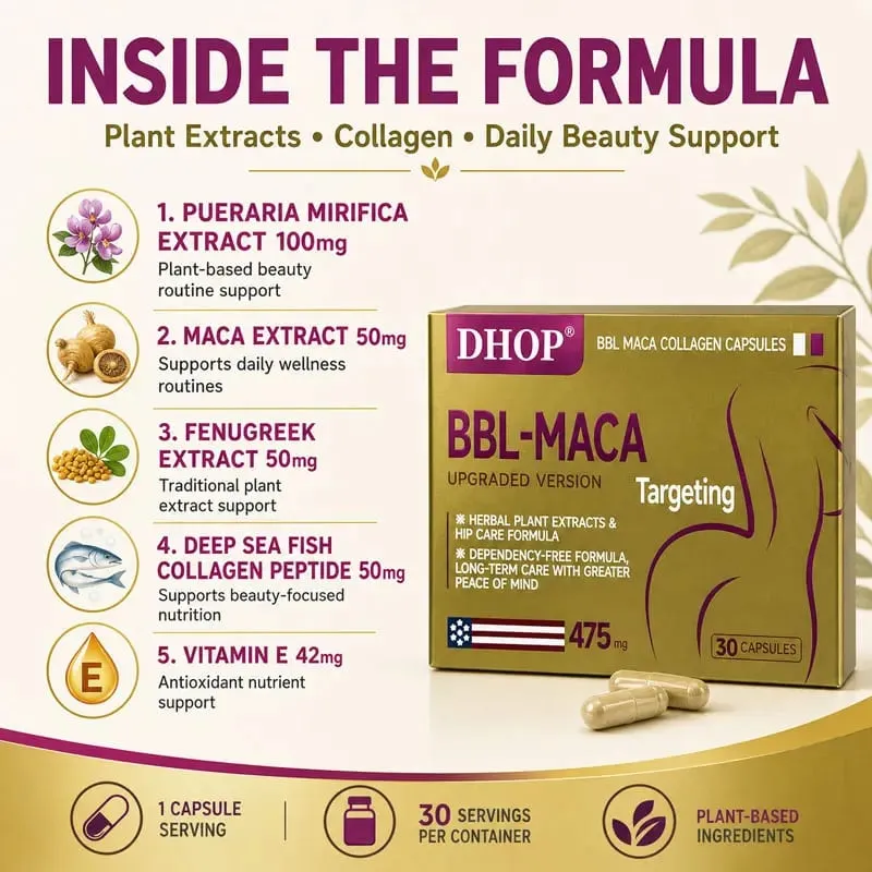 Plump Buttocks Capsules with Pueraria Mirifica Extract Fenugreek Extract Maca Extract and Vitamin E 30 Capsules