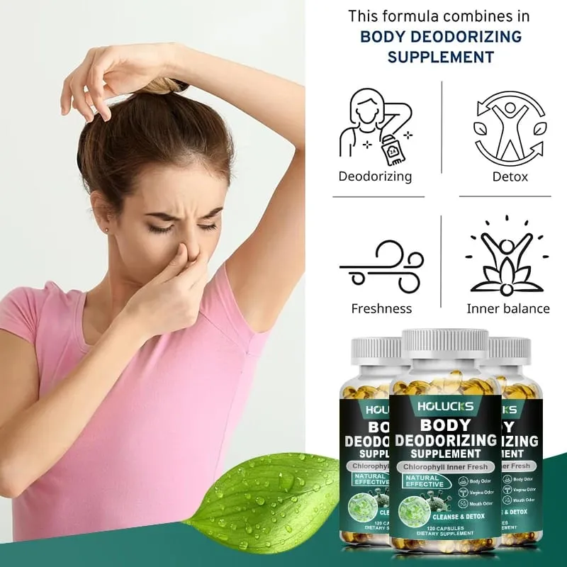Chlorophyll Capsules Supplement Body Deodorizing & Internal Cleanse Support Digestion Gut & Skin Health Energy Boost — image 3