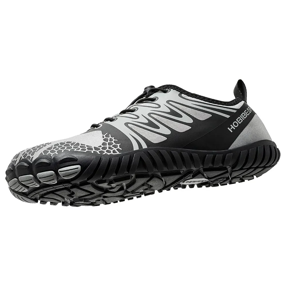 Barfotaskor med bred tå för unisex konstläder Outdoor Walking Sneakers Zero Drop Minimalistiska elastiska bandskor — image 4