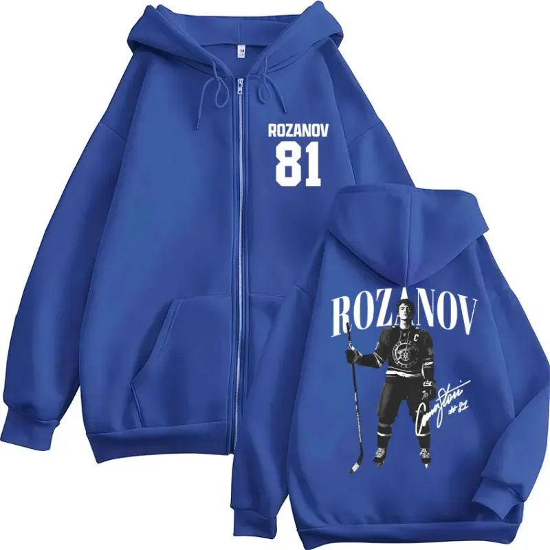 Heated Rivalry Ilya Rozanov 81 Zip Up Hoodies Men Women Vintage Fashion Cardigan Sweatshirt Loose Fleece Casual Coats Streetwear — image 7