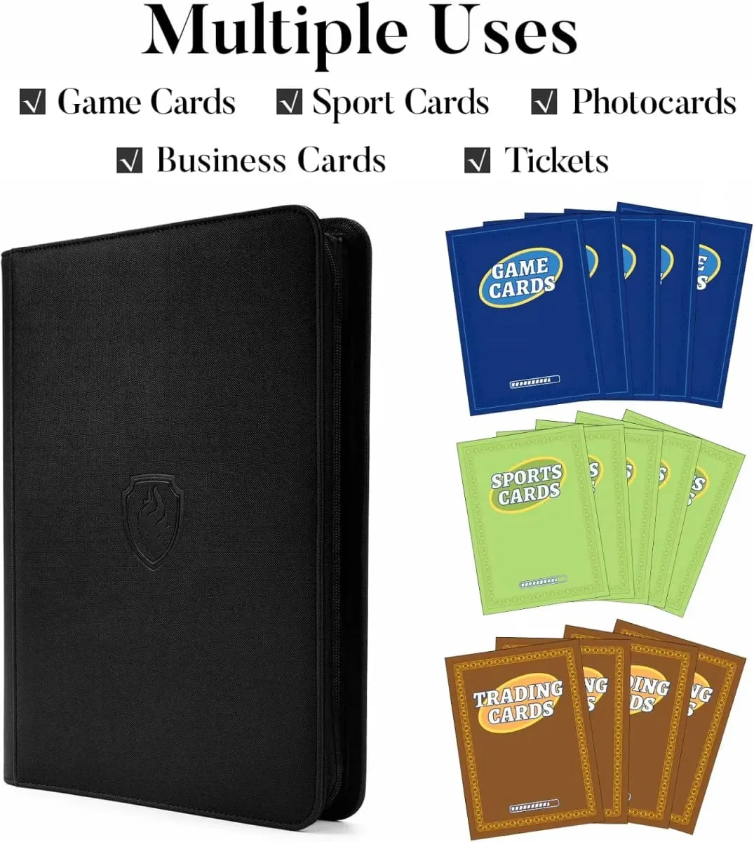 9 Pocket Zipper Card Binder 360 Trading Card Holder Book Premium PU Cover Zip Binder for Cards Durable Side Loading Card — image 4