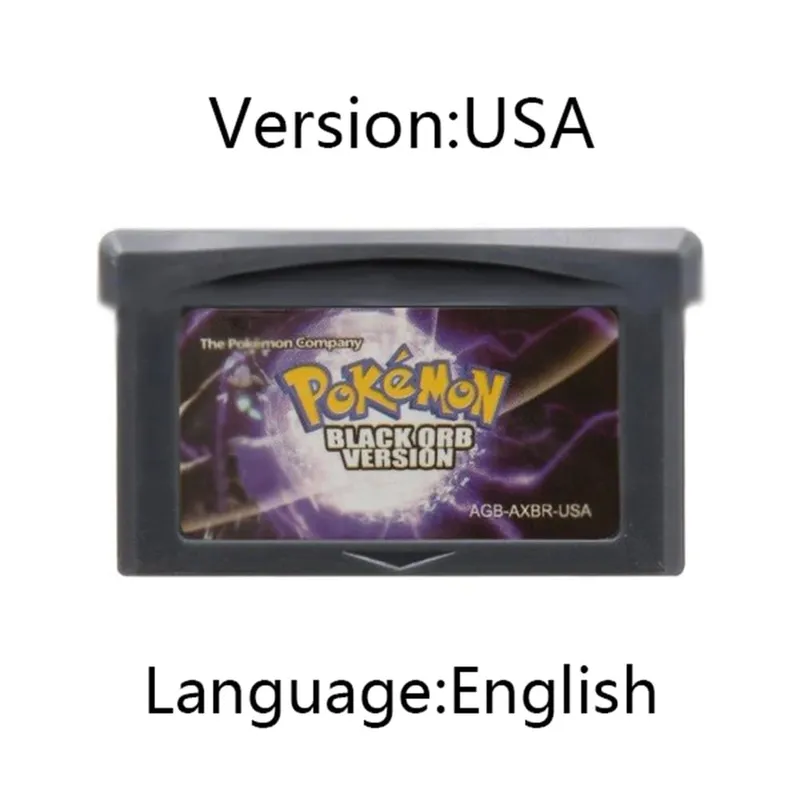 GBA Pokemon Game Cartridge 32-Bit Video Game Console Card AshGray Liquid Crystal Light Platinum Moemon Emerald English Language — image 10