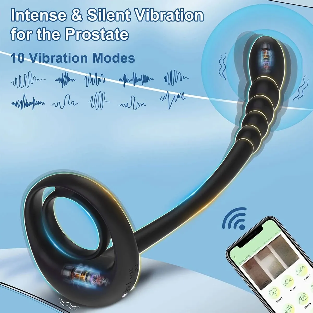APP Remote Control Cockring Ring Vibrator for Men Testicle Massage Prostate Stimulate Anal Butt Plug Masturbator Adult Sex Toy — image 3
