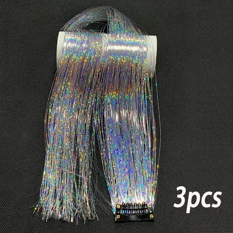 24Inch Synthetic 3pcs/set Long Straight Clip in Hair Extensions Highlights Colored Party Multi-Colors Hairpieces for Women Daily — image 15
