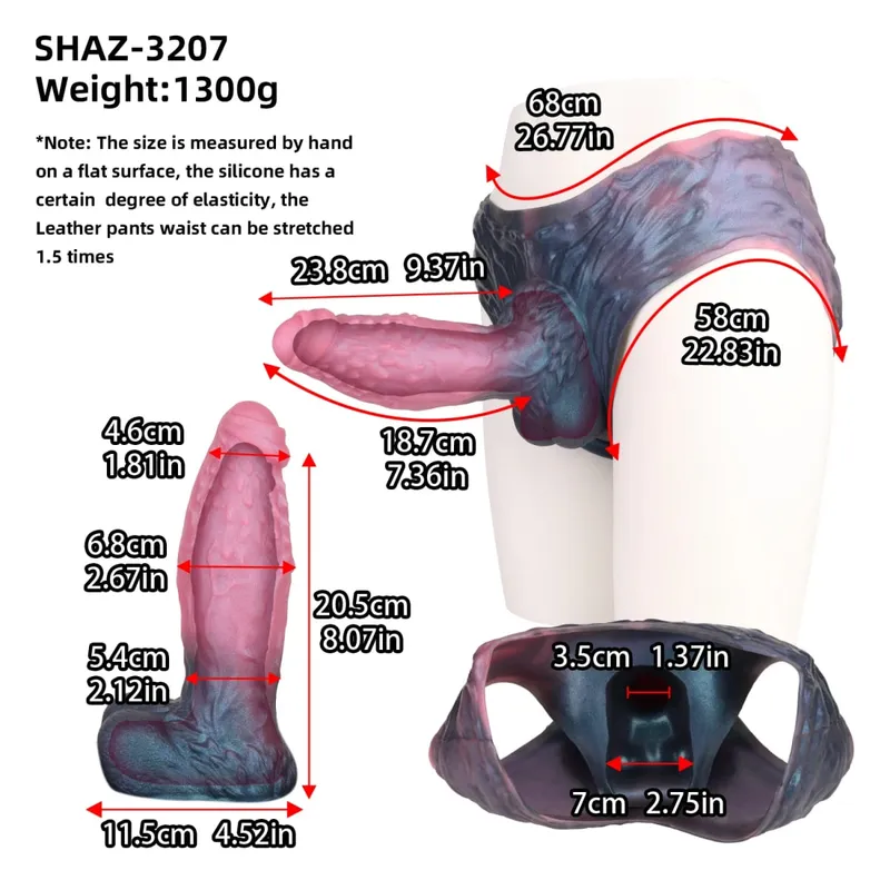 Strap On Long Horse Dildo Sheath Silicone Harness Dildo Panties Wearable Penis Sleeve Adult Sex Toy for Men Reusable Condom — image 18