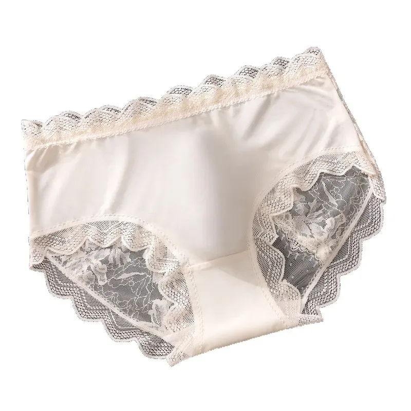 Men Sexy Luxury Ice Silk Briefs Scalloped Floral Lace Splicing 3D Contour Pouch Ultra Thin High Elastic Nightwear Underwear — image 7