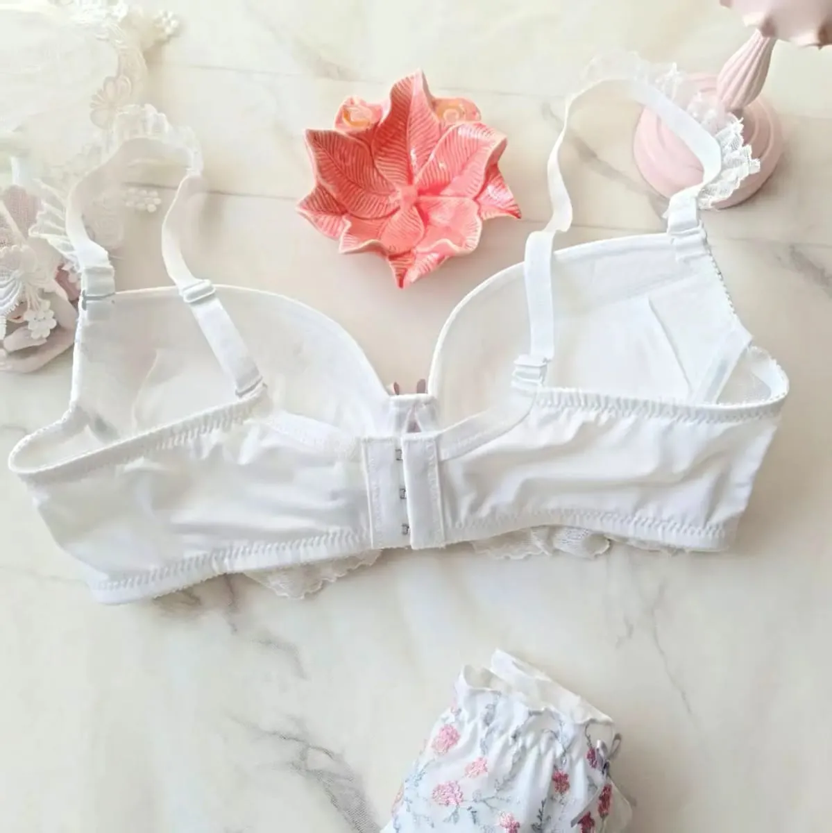 Japanese-Style Fresh Daily Wear Lingerie Lightweight Cup Water-Soluble Bras Set Student Girl Cute Gathering Sexy Underwear Bra
