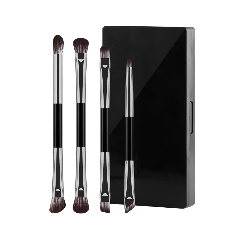 5Pcs Dual Ended Face Eye Brush Kit With Storage Box Blush Detail Eyeliner Brushes For Travel Touch Up — image 9