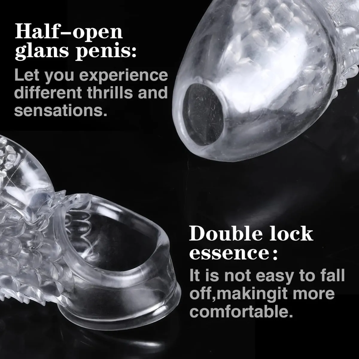 Reusable Tranaparent Penis Sleeve Enlargement Delay Ejaculation Soft TPE Dragon Scales Clear Cock Sleeve Adult Sex Toys for Men — image 4