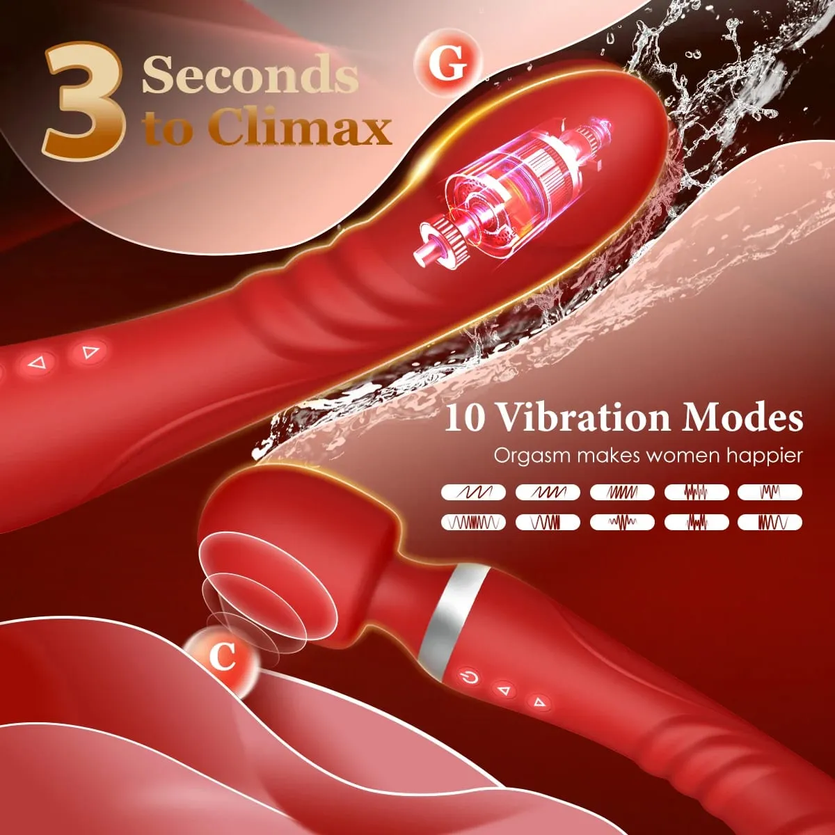 Double Vibrator for Women Dildos AV Magic Wand G Spot Clit Stimulator Vagina Massager Masturbators Adult Sex Toys for Couple 18+