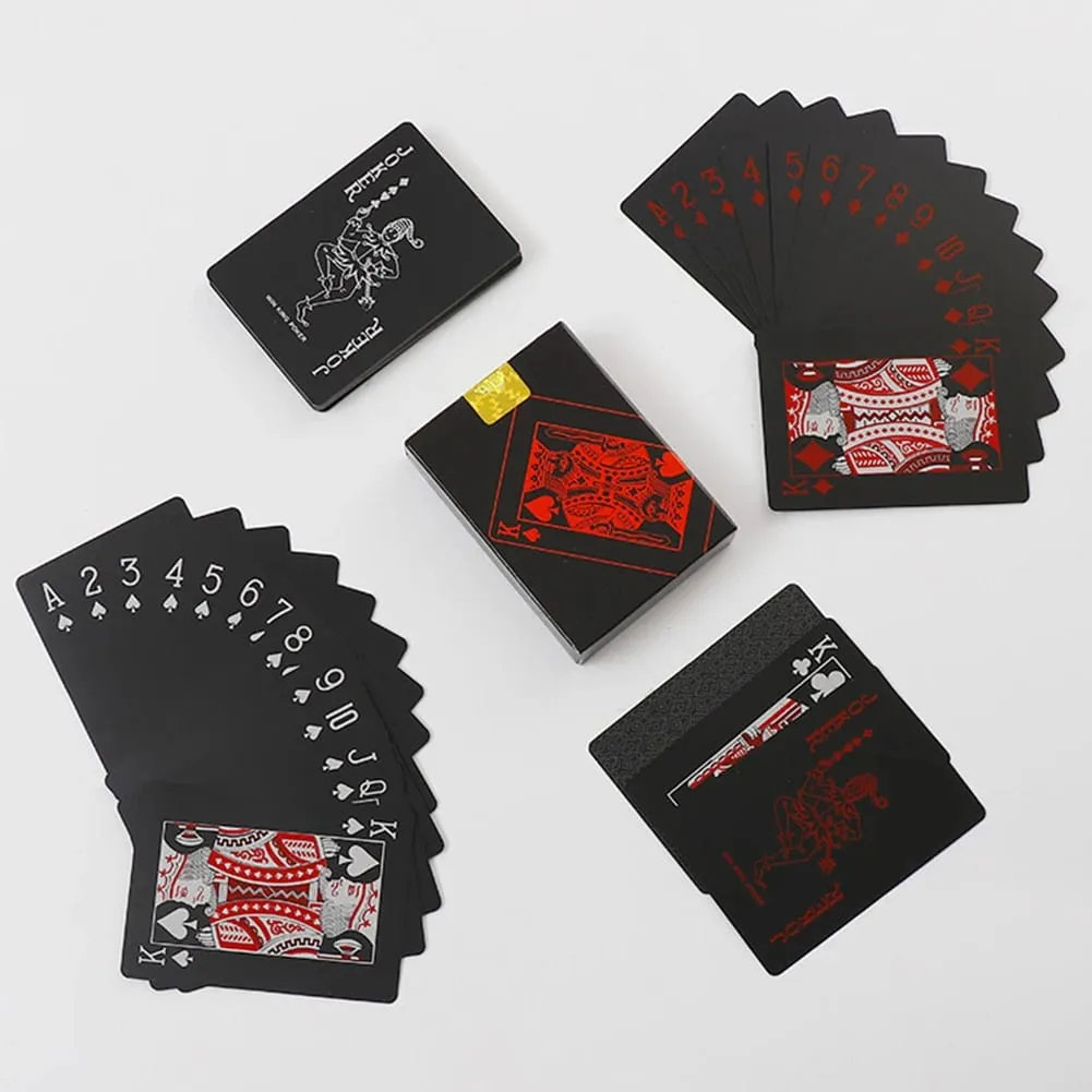 Playing Cards Game Poker Cards Board Child Kid Toy Waterproof Plastic PVC Black Blue Red Yellow Green Deck Card High-end Classy — image 4