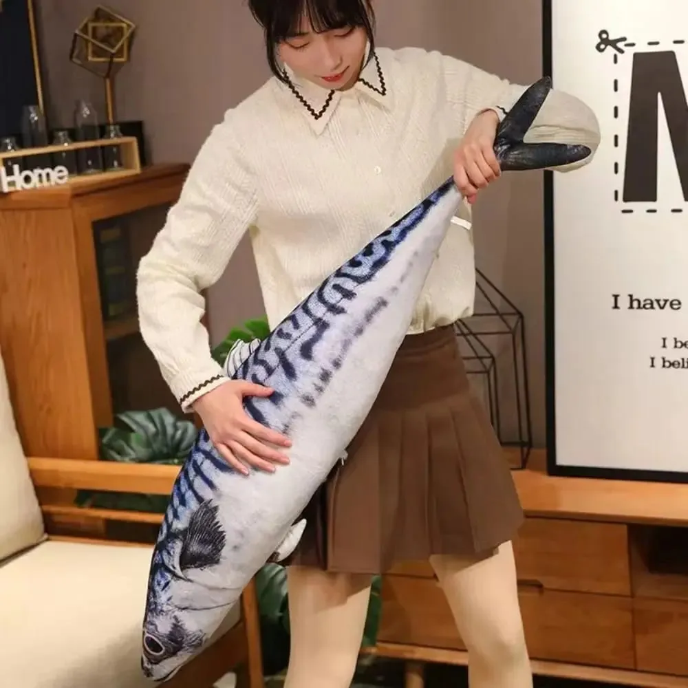 Sofa Cushion PP Cotton Simulation Sea Fish Stuffed Funny Sea Fish Stuffed Tuna Grouper Fish Sleeping Pillow Bedroom — image 3