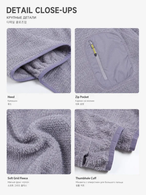 Unisex THERMOLITE® All Season Thermal Hoodie 190g Ultralight Breathable Fleece Mid Layer with Thumbholes & Zip Pocket — image 31