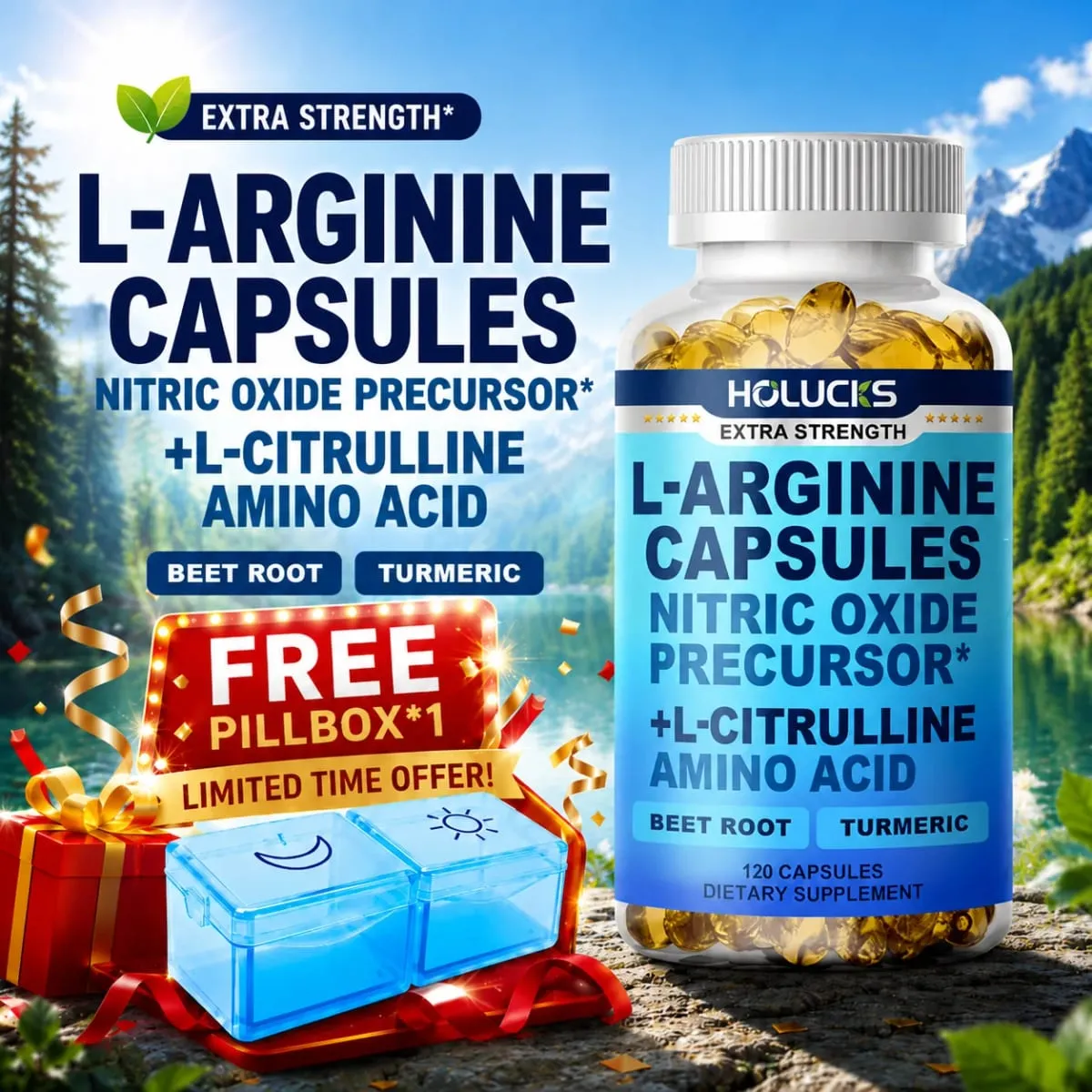 Nitric Oxide Precursor Capsules with L-Arginine & Turmeric Support Heart Wellness Reduce Fatigue & Build Lean Muscle — image 2