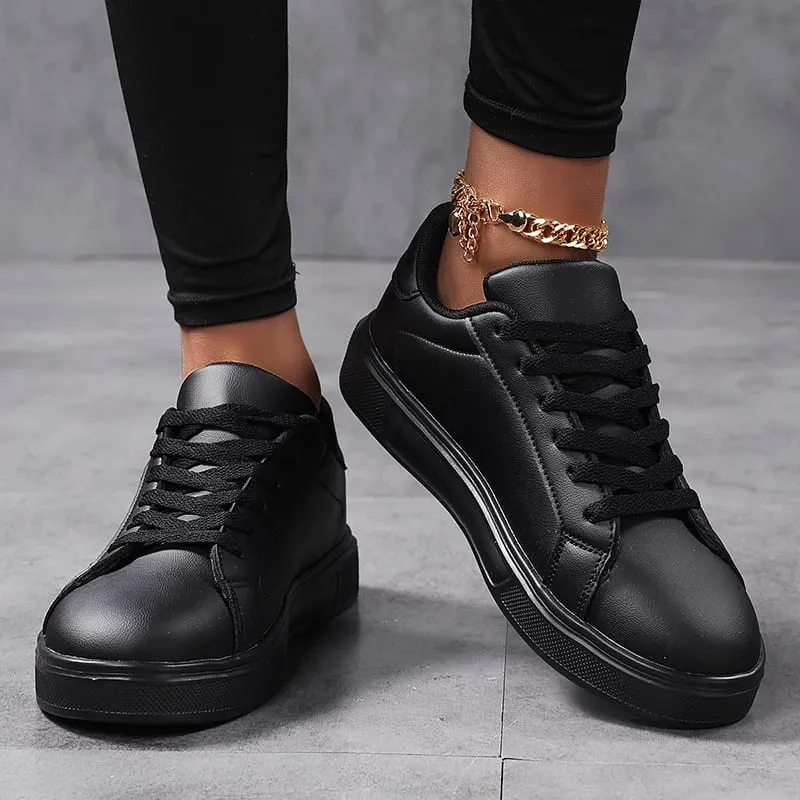 Men's White Natural Leather Sneakers with Flat Bottom Casual Shoes Light Walking Sneakers Simple Daily Student Shoes Women 36-45