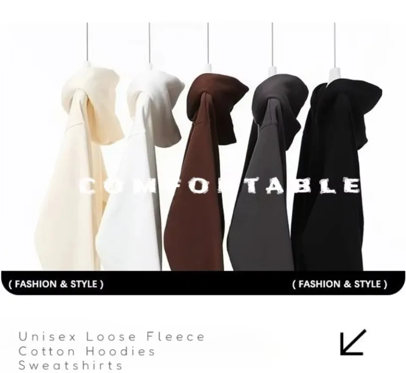 Fleece Men's Women Oversize Casual Sweatshirt Hoodies Couple Unisex Pullover Autumn Winter Loose Cotton Sport Hoody Clothing Top — image 9