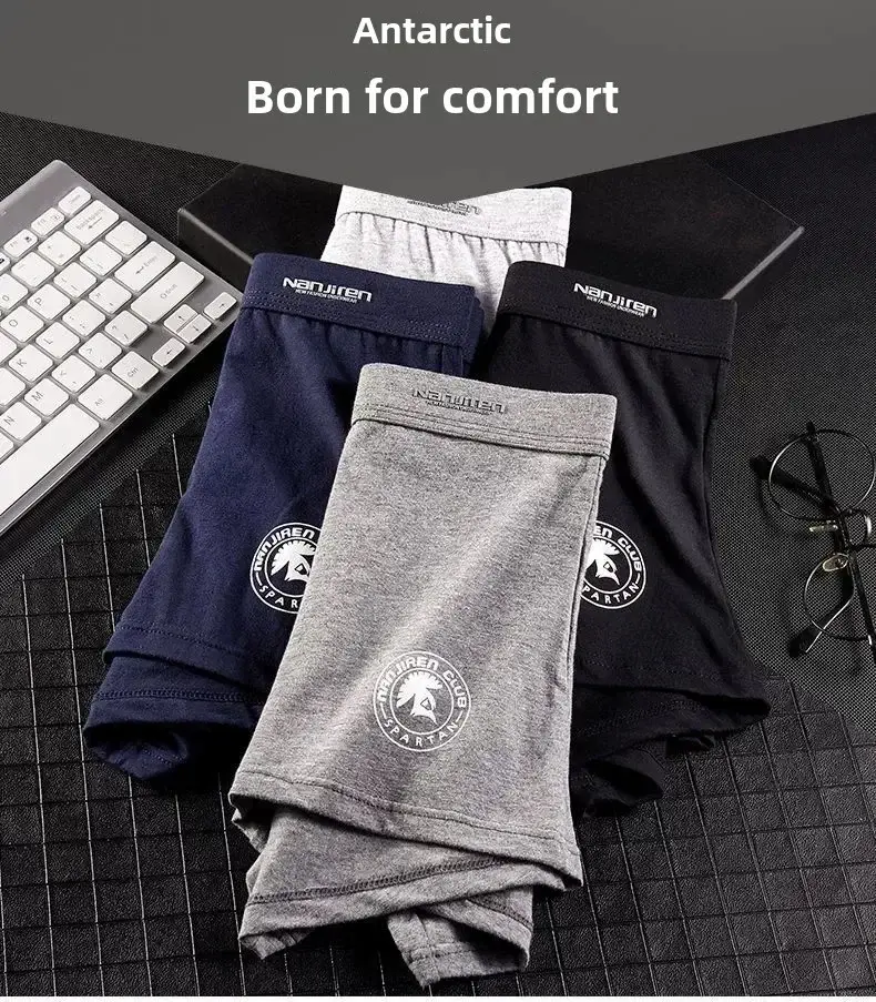 4 Pack Men's Plus Size Boxer Shorts Cotton Anti-Chafe Underwear Big & Tall Breathable Loose Fit Elastic Waistband Boxers — image 5