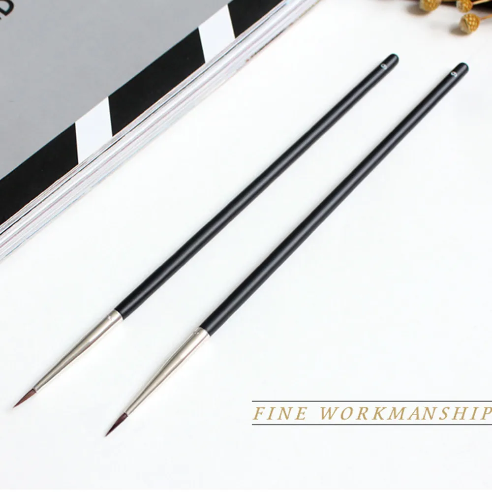 Women Makeup Brushes Fine Eyebrow Cream Brush Black Eyeliner Brush Eyeliner Pen Mink Hair — image 4