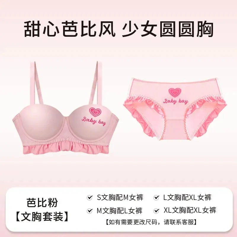 Blue Heart Seamless Wireless Bra Round Half Cup Lingerie for Small Chest Push Up No Underwire Sexy Intimates S-XL — image 12